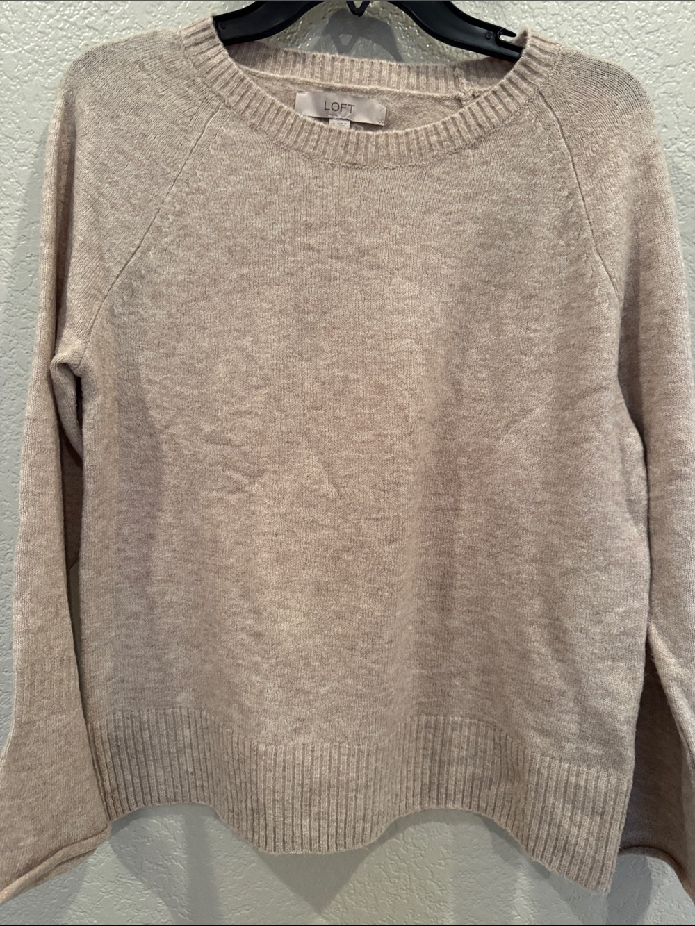 LOFT Light Beige Crewneck Sweater - Soft Knit